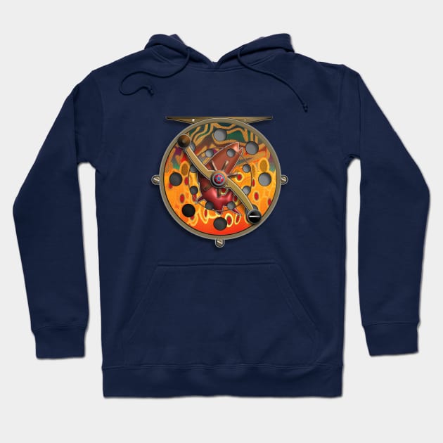 Brook Trout Reel Chrome Hoodie by MikaelJenei